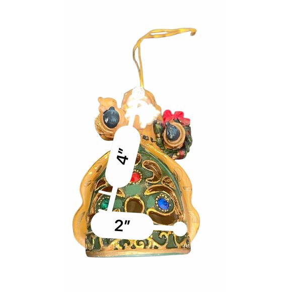 Vintage Santa Blue, Burgundy Christmas Tree Ornament - Picture 8 of 8